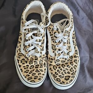 Vans Womans Tan Leopard Sneakers